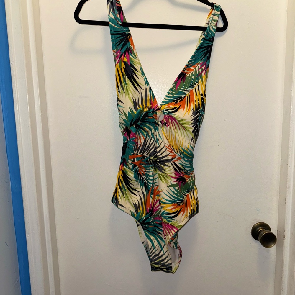 Tropical Leaf Print Swimsuit